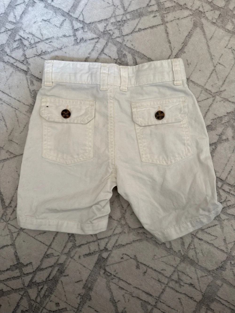 Carter's White Cotton Shorts with Pocket Detail